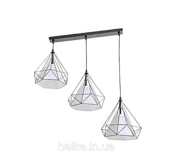Підвісний світильник на три плафони VALESO TY01B-3 Лофт чорний E27 Київ
