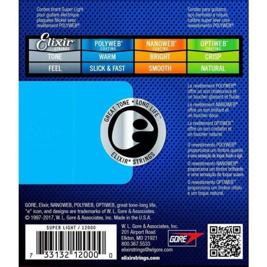 Струны для электрогитары Elixir 12000 Polyweb Nickel Plated Steel Super Light 9/42 Одеса - фото 2