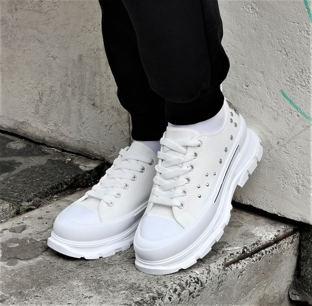 Женские Кроссовки Кеды на Танкетке Белые Слипоны Мокасины на Платформе (размеры: 36,37,38,39,40,41) - 33-2 Днепр - изображение 2