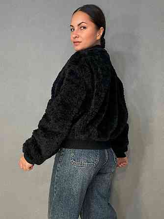 Шуба женская Lady Yep 10016 мех тедди бомбер короткая оверсайз черная, черный, 44 Киев