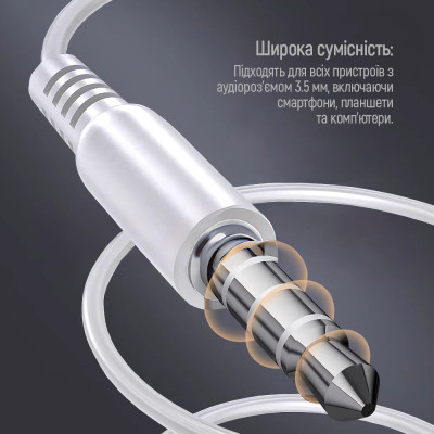 Наушники ColorWay 3.5 mm Wired Earphone UrbanBeat White (CW-WD03WT) Винница - изображение 11