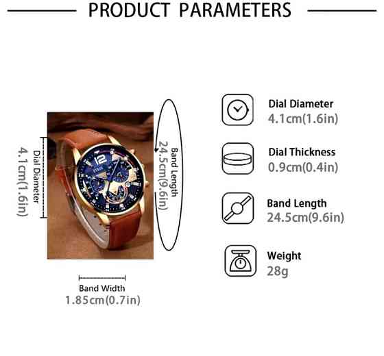 Подарочный набор для мужчин 1 наручные часы с 1 оригинальным браслетом без подарочной коробки коричневый Киев