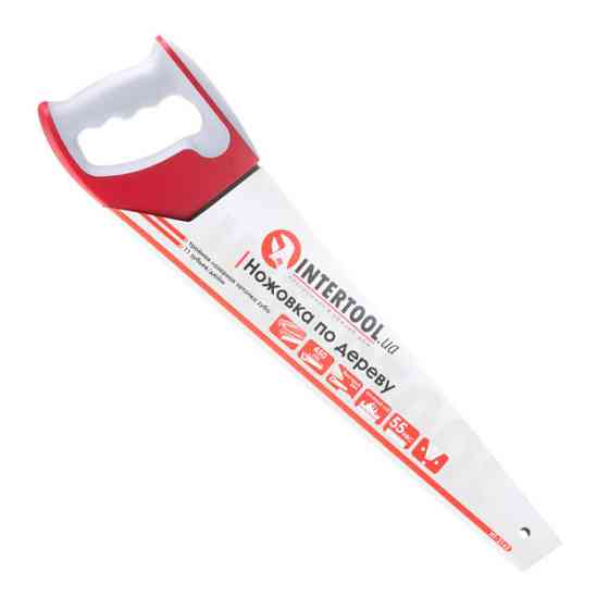 Ножівка по деревині, 450 мм, з гартованим зубом, потрійне заточування, 11 зуб/дюйм INTERTOOL HT-3162 Київ