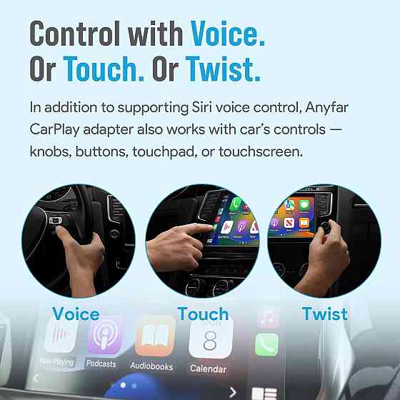 CarPlay для iPhone, конвертер провідного карплей для iOS 10+, бездротовий адаптер для авто з 2017р, з Bluetooth Wi-Fi Київ