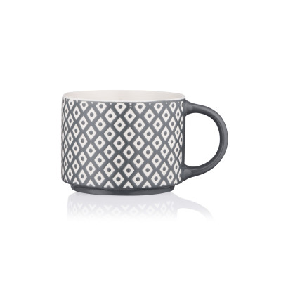 Чашка Ardesto Weaving E, 330мл, порцеляна, біло-чорний (AR3473E) Винница - изображение 1