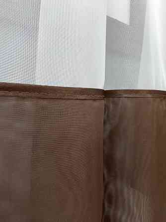 Гардина арка на кухню VR-Textil № 110к белый с венге 280х170 см (52-1229) Киев