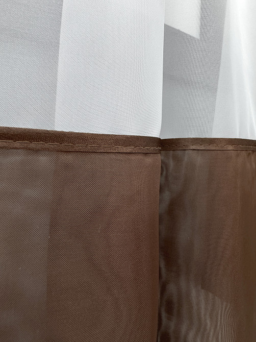 Гардина арка на кухню VR-Textil № 110к білий з венге 280х170 см (52-1229) Київ - фото 4