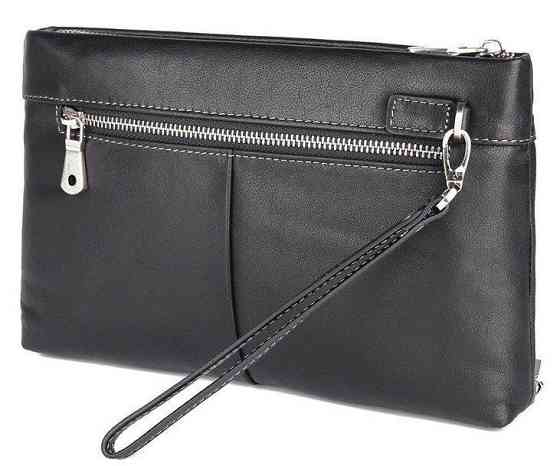 Барсетка мужская в гладкой коже Vintage 14970 Черная Киев