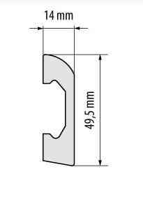 Плинтус под покраску из дюрополимера Элегант LPC - 04 (2м.п.) 49,5х14мм Днепр
