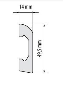 Плинтус под покраску из дюрополимера Элегант LPC - 04 (2м.п.) 49,5х14мм Днепр - изображение 2