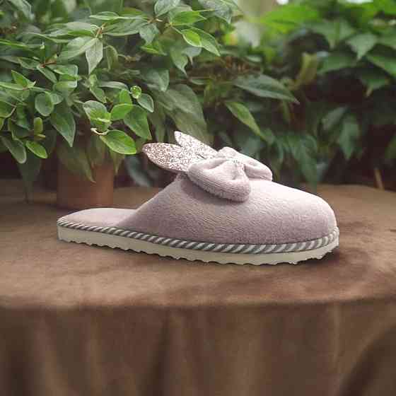 Тапочки домашние, комнатные женские зайки с блестящими ушками. пудра. , 36 - 42 размер 37 Одесса