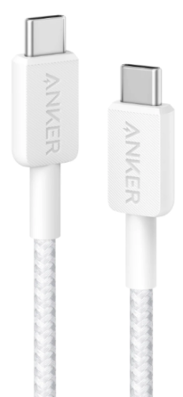 Кабель Anker 322 USB-C to USB-C - 0.9m Nylon White (6962732) Киев
