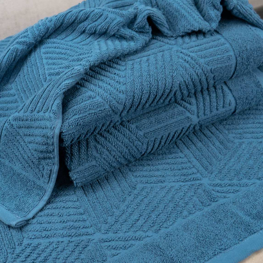 Махровий рушник для обличчя та рук Уельс GM Textile 50х90см 500г/м2 (Синій) Суми - фото 3