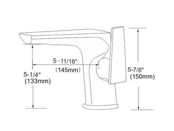 Змішувач для умивальника, раковини з латуні дизайнерський, з боковим важелем колір чорний Кам'янець-Подільський