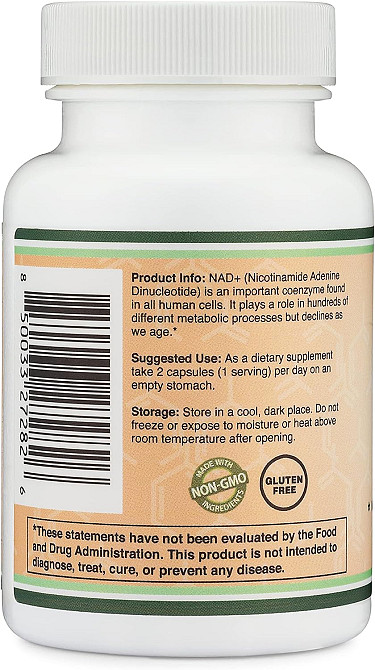 NAD+ (нікотинамід аденін динуклеотид) Double Wood NAD+ (Nicotinamide Adenine Dinucleotide) 500 mg, 60 capsules Луцьк - фото 3