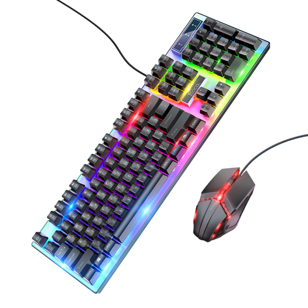 Миша + клавіатура HOCO GM18 Luminous gaming keyboard and mouse set Black Київ - фото 1