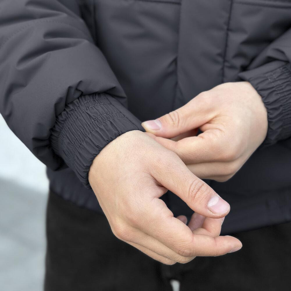 Темно-серая мужская куртка демисезонная без капюшона Pobedov Axmont Киев - изображение 8