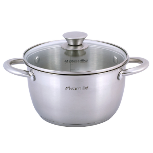 Каструля нержавіюча сталь 2л з кришкою порожнисті ручки 4901 KAMILLE Житомир - изображение 1
