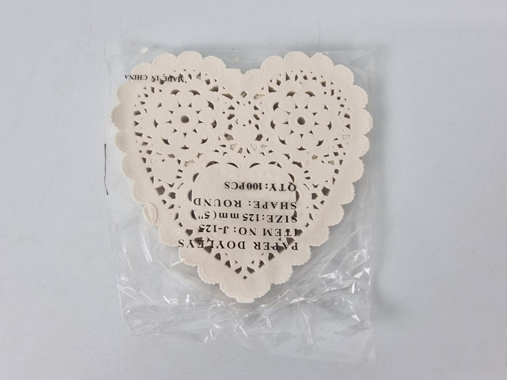 Салфетка ажурная СЕРДЦЕ Ф12,5(100шт) Бежевый (1 пачка) Харьков - изображение 1