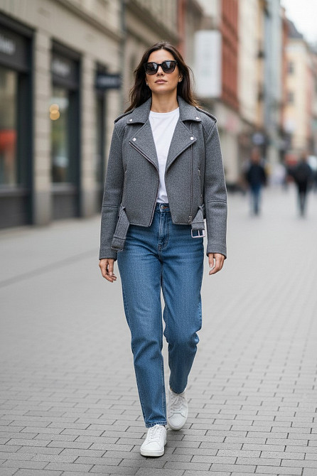 Женская куртка косуха кашемир Серый M Харьков - изображение 11