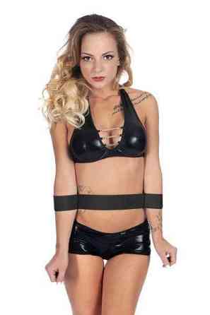 Фіксатор для талії і рук Fetish Tentation Waist and Wrist Straps з маскою на очі Sex Aura Київ