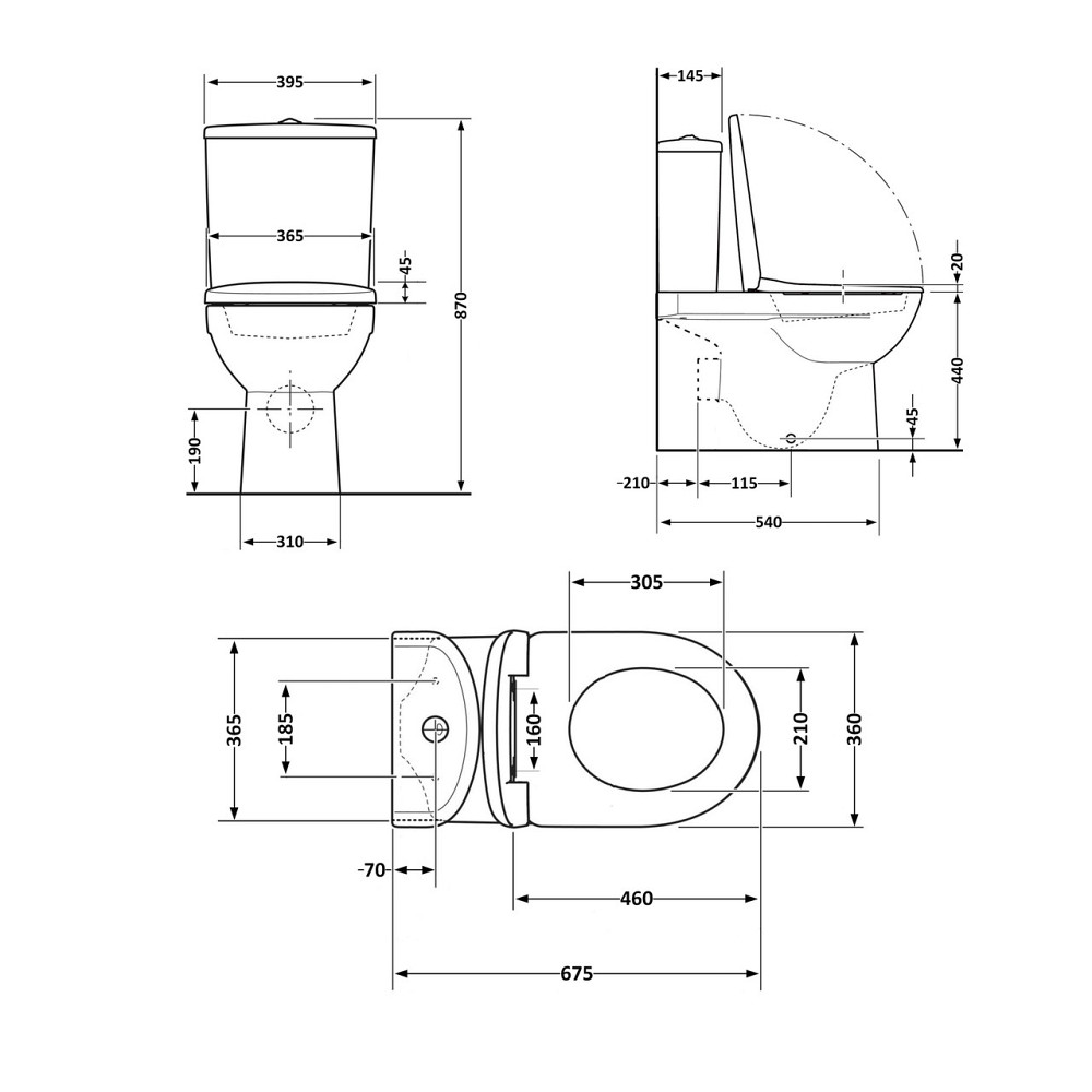 Унітаз-компакт Qtap Scorpio безобідковий Ultra Quiet із сидінням Soft-close QT14226088AW Київ - фото 11