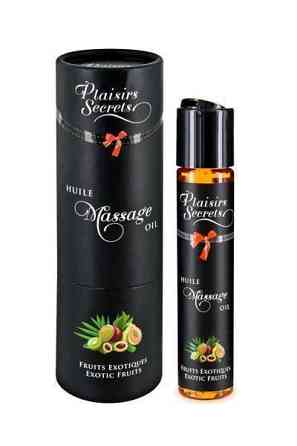 Масажна олія Plaisirs Secrets Exotic Fruits (59мл) з афродизіаками їстівна, подарункове паковання Sex Aura Київ