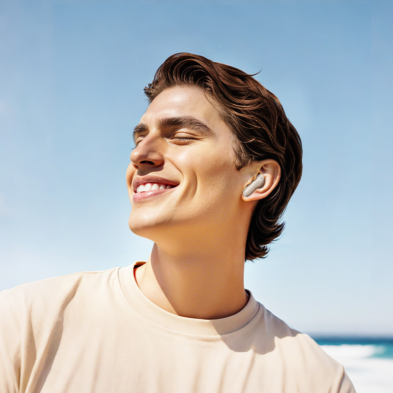 Бездротові навушники HOCO EQ21 Sandy true wireless ANC+ENC noise reduction touch screen BT headset Cloudy White Київ - фото 5