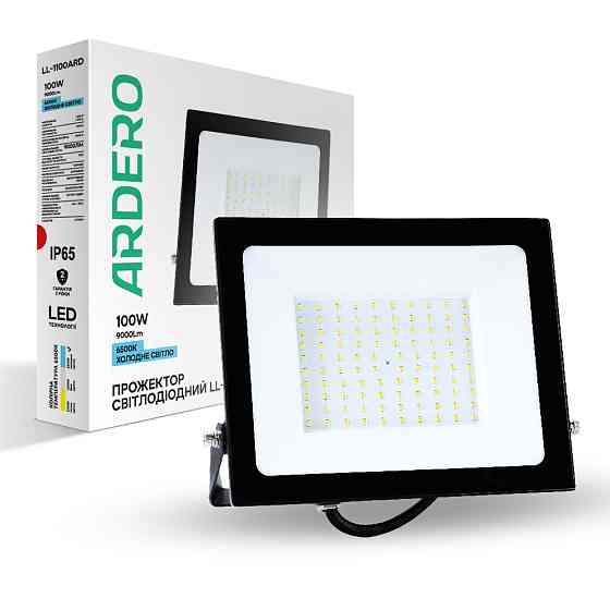 Світлодіодний прожектор Ardero LL-1100ARD 100Вт 6500K чорний Харків