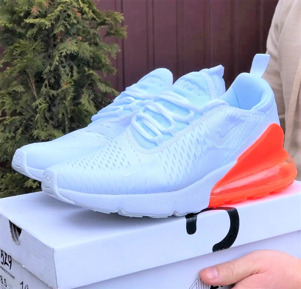 Кросівки Nike 270 Чоловічі Білі з Амортизацією Червоні Жовтогарячі Найк (розміри: 41,42,43,44,45) Дніпро - фото 8