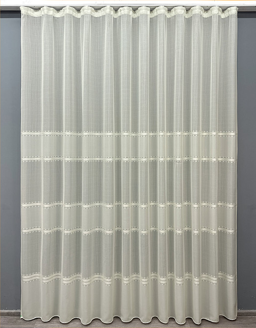 Тюль льон "Мережка" колір кремовий 1722т Київ - фото 7