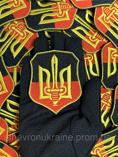Шеврон Трезубец Меч (Форма щит. На липучке) Размер 8x6.5см Киев - изображение 5