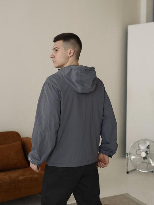 Чоловіча куртка вітрівка темно-сіра Pobedov Neon. Вітрівка для чоловіків легка весняна Київ - фото 9
