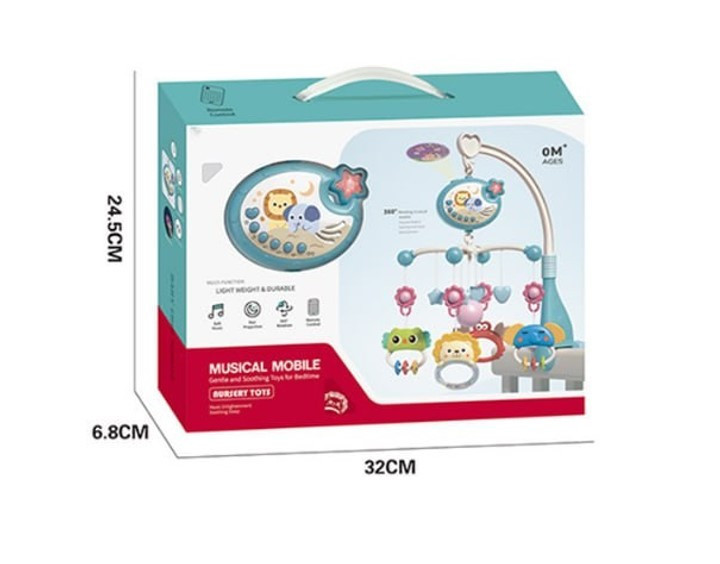 Музичний проектор карусель-мобіль-нічник з пультом та підвісними елементами Червоний (698-84-85) Чернігів - фото 6