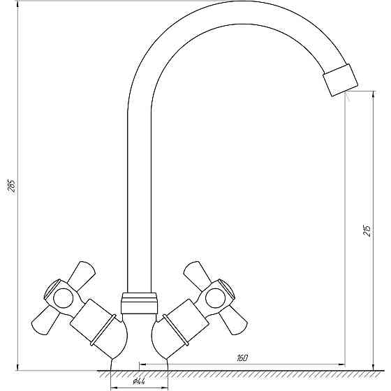 Змішувач для кухні DOMINO DK-H104-2N-CHROM  хрест SHARM Тернопіль