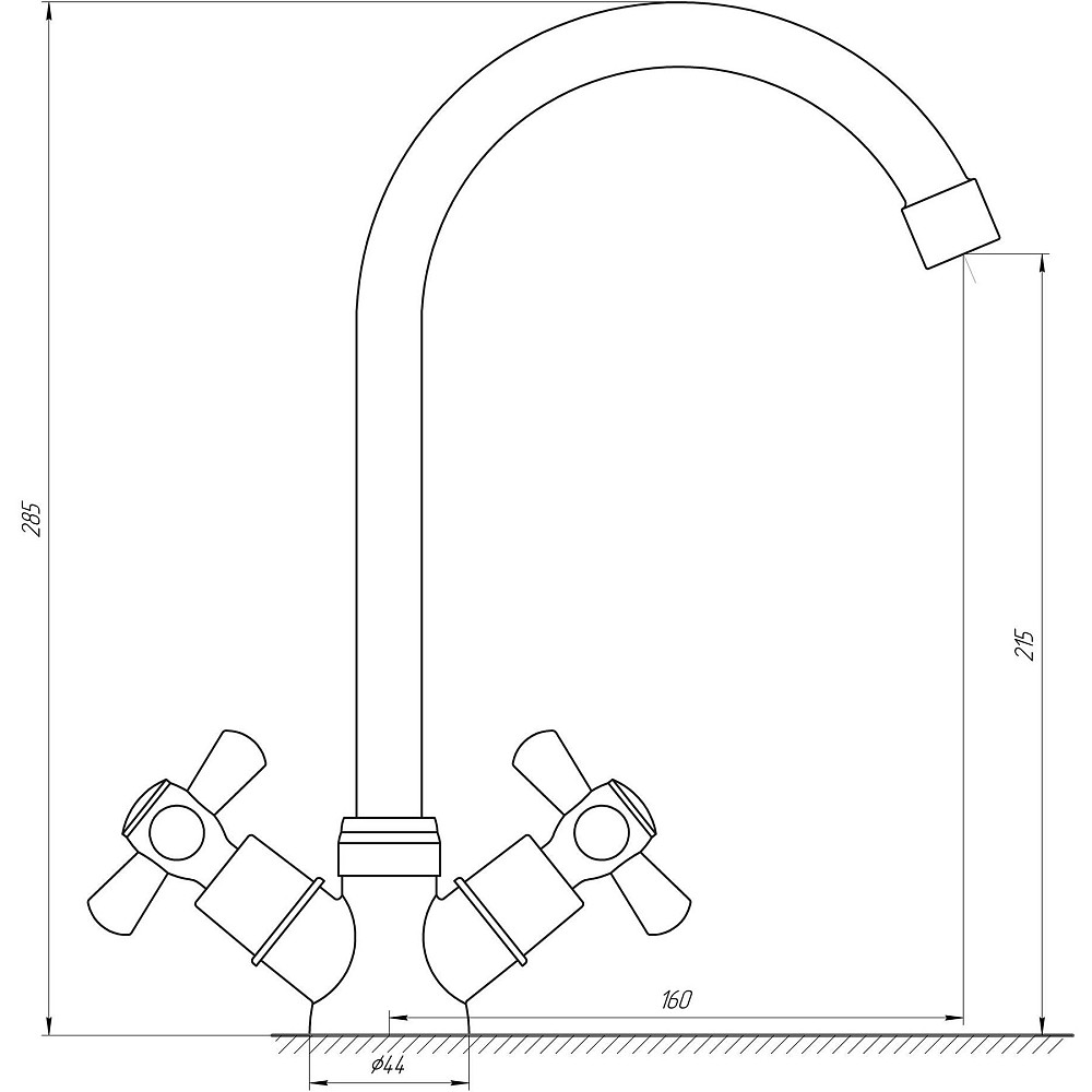 Змішувач для кухні DOMINO DK-H104-2N-CHROM  хрест SHARM Тернополь - изображение 4