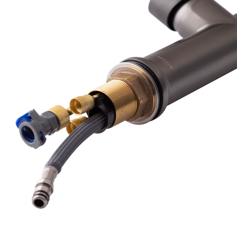 Кухонный смеситель с выдвижным изливом Mixxus Premium PULL 014 GRAPHITE (MI6959) Харьков - изображение 2