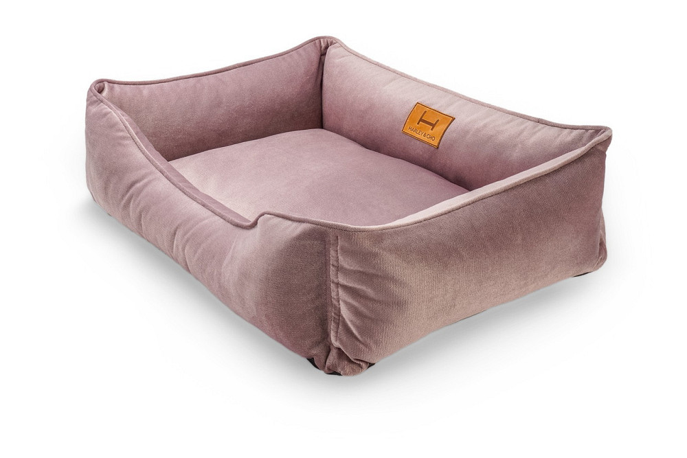 Лежак для Собак Котів та Кішок Dreamer Velour Pudra з бортами зі знімним чохлом пудровий м'яка лежанка Одеса - фото 3