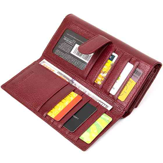 Современный кошелек для женщин Темно-красный (ST Leather) Киев