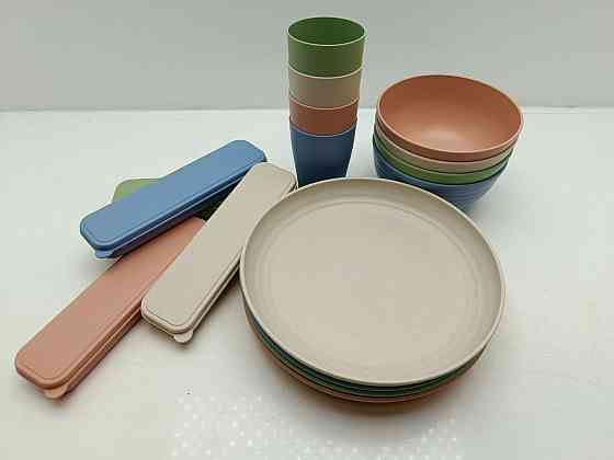 Еко-набір багаторазового посуду з пшеничного волокна на 4 персони (товар з вітрини) Луцк