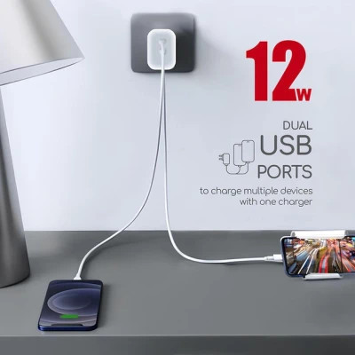 Зарядний пристрій Intaleo 12W Fast Charge 2USB 2.4A white (1283126578281) Вінниця - фото 6