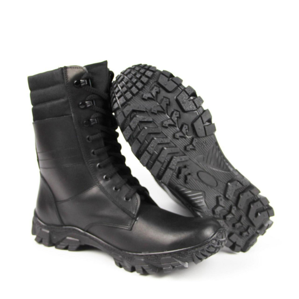 Тактичні демісезонні чоловічі чорні берці Спринт, військові чоловічі шкіряні берці прошиті та проклеєні Львів - фото 4