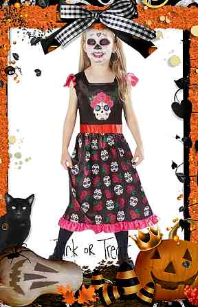 Дитяча сукня з черепами на Хелловін 6-8 років чорний Київ