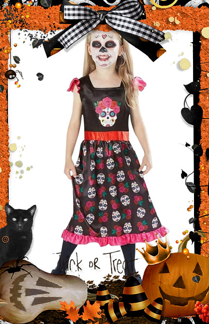 Дитяча сукня з черепами на Хелловін 6-8 років чорний Київ - фото 1