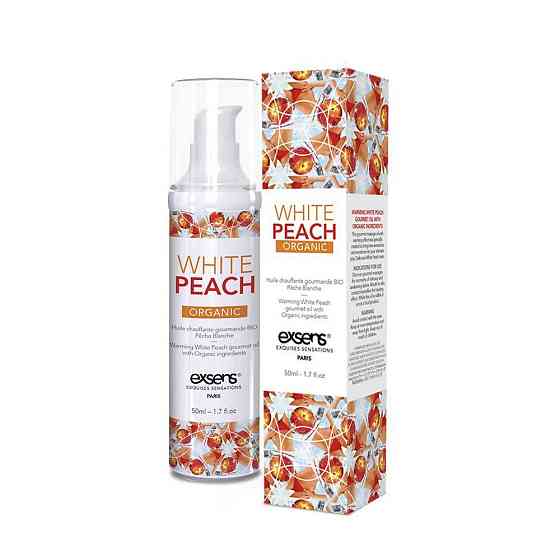 Массажное масло EXSENS Organic White Peach 50 мл разогревающее, без сахара, без парабенов, съедобное Sex Aura Киев