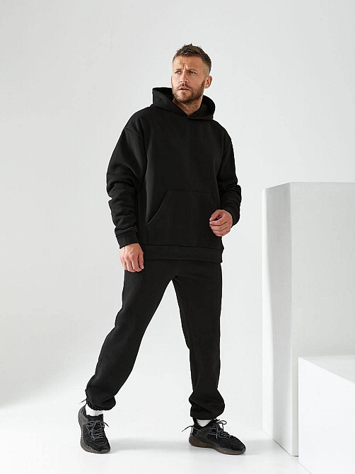 Чоловічий спортивний теплий костюм на флісі Чорний 50/52 Харків - фото 1