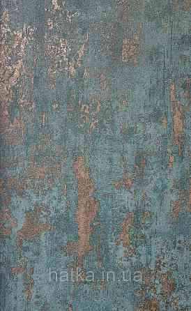 Обои виниловые на флизелин Erismann Casual Chic 1.06х10 под штукатурку под бетон бирюзовые с золотом 12144-18 Киев