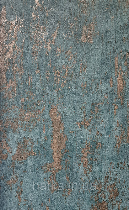 Шпалери вінілові на флізелін Erismann Casual Chic 1.06х10 під штукатурку під бетон бірюзові із золотом 12144-18 Київ - фото 1