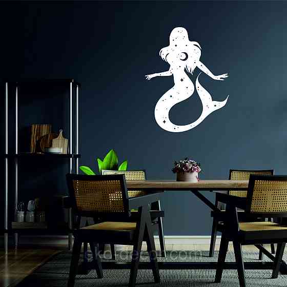 Декоративное настенное 3D Панно «Русалочка» Декор на стену с объемом 70*56 см, Белый Киев