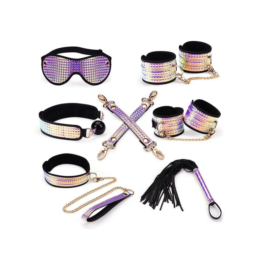 Набір Liebe Seele Pink G lossy 7pcs Bondage Kit, фіксатори, нашийник з повідцем, кляп, флогер, маска Sex Aura Київ - фото 1